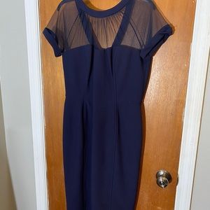 Ivy + Blu Navy Blue Knee Length Cocktail Dress